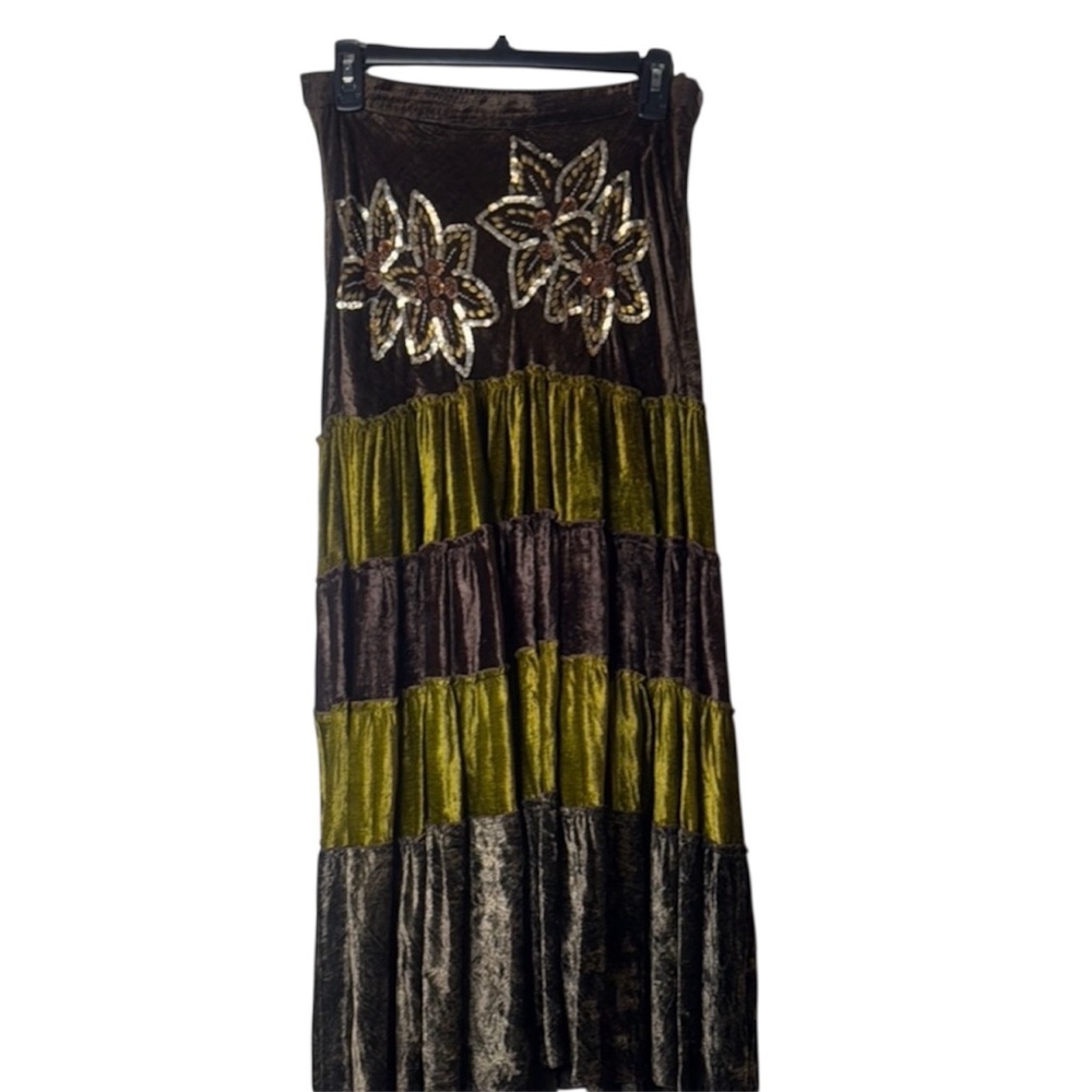 Lilac Clothing Maxi Skirt - Brown and Green